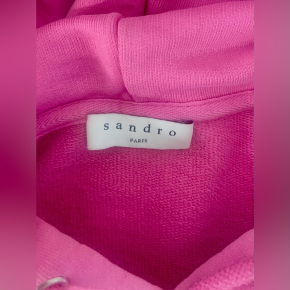 Sandro Paris Pink Sheep Graphic Hoodie French Designer Sweatshirt - Picture 3 of 5